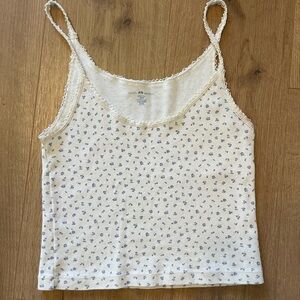 Brandy Melville Dainty Blue Floral Spaghetti Strap One Size